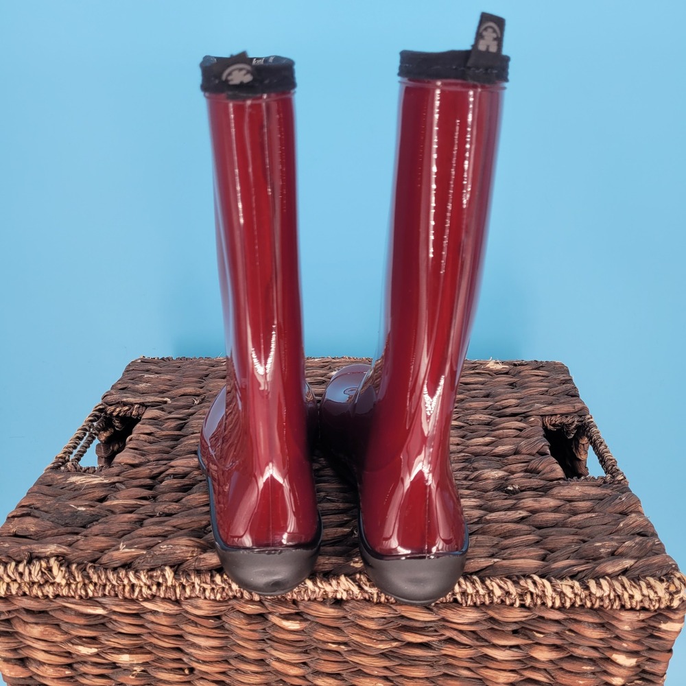 Kamik Heidi 2 Red Glossy Rain Boots Womens Size 8 Waterproof Rubber NWT New - Picture 3 of 10